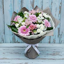 Букет цветов из:  Герберы, Альстромерии и Хризантемы #REPLACE_PRED# Новом Ургале