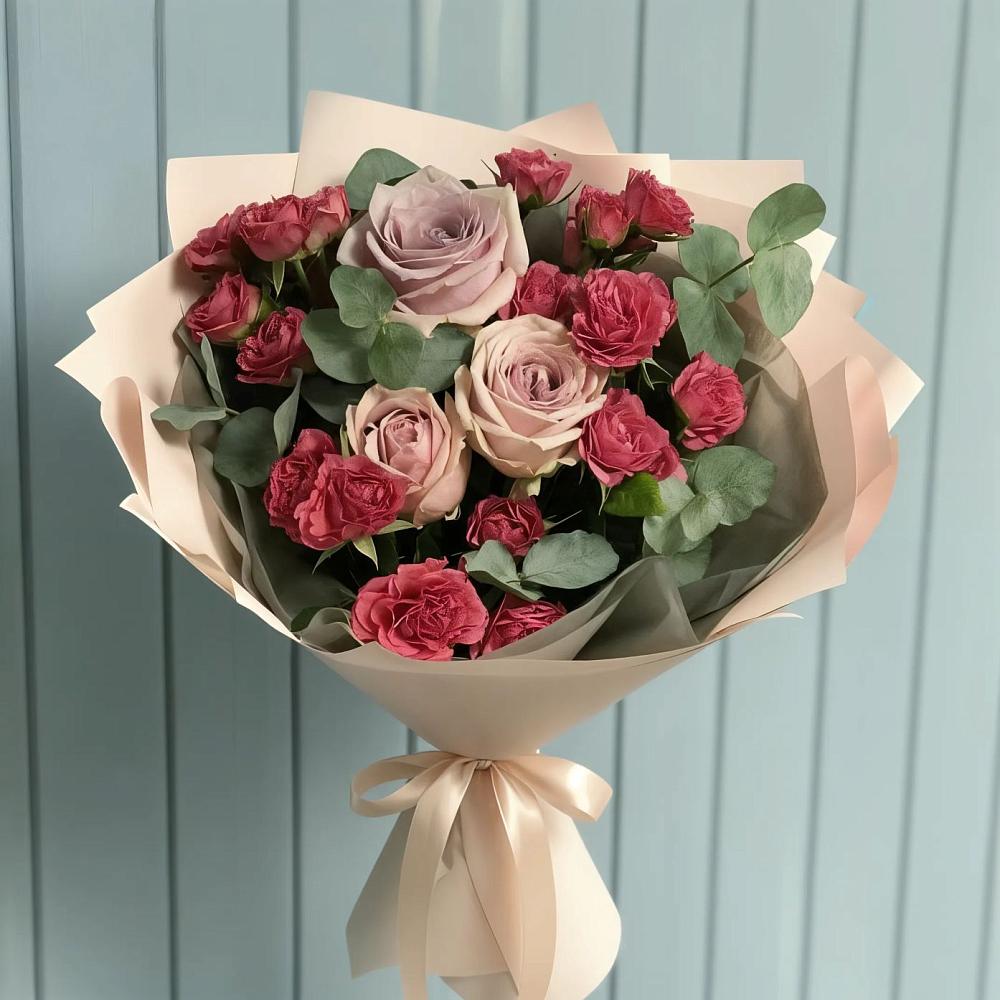 Букет цветов из: Гвоздики и Розы в Новом Ургале