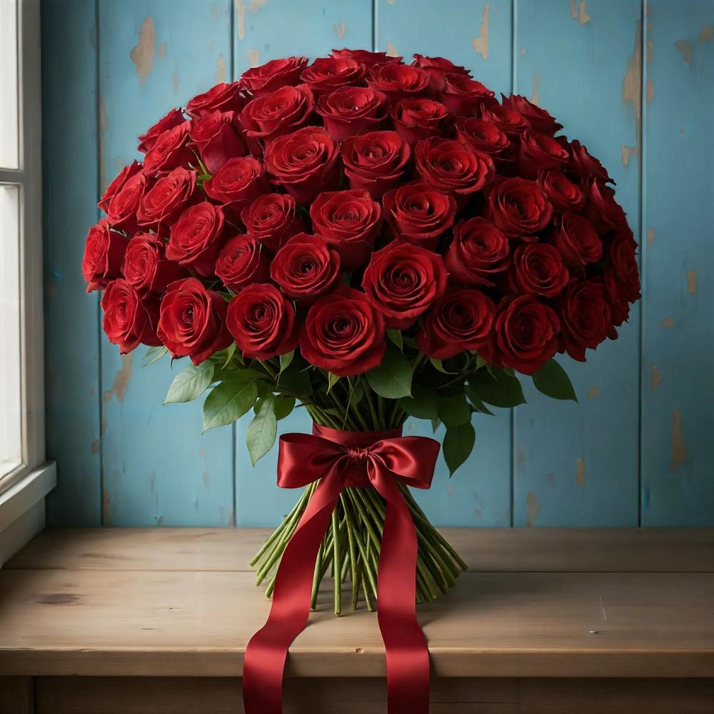 Букет Красные розы Блэк Меджик в Новом Ургале