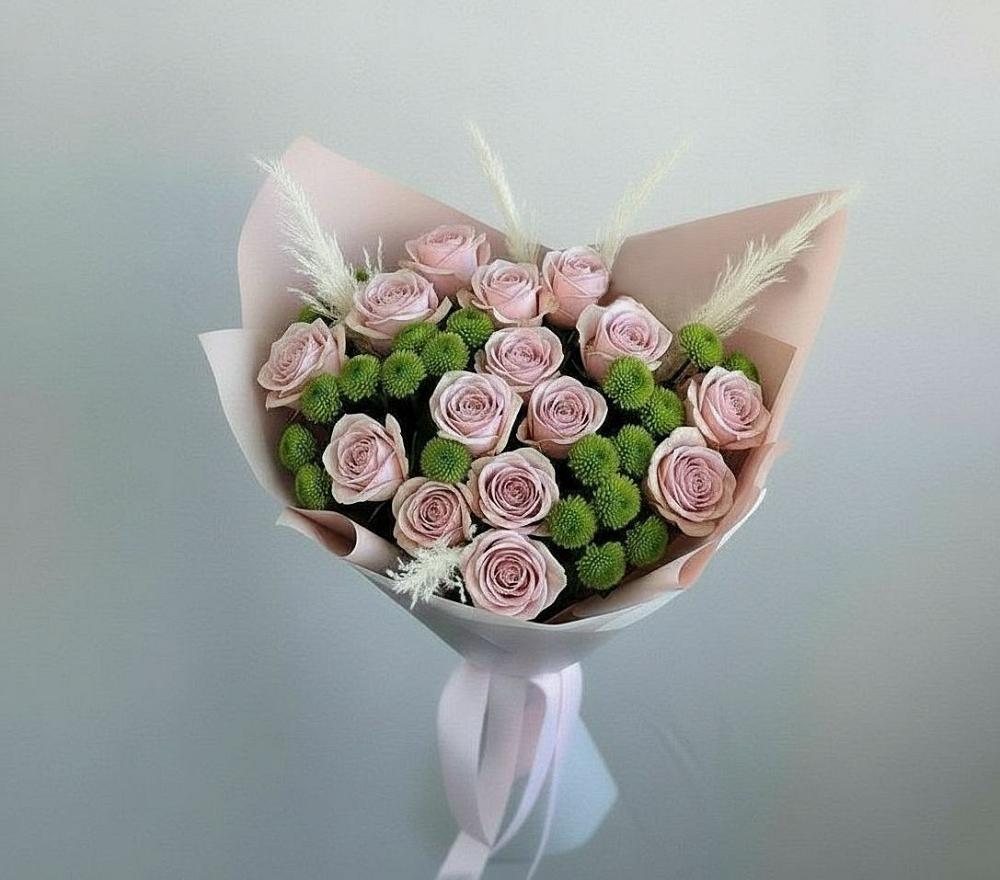 Букет цветов из: Розы и Хризантемы в Новом Ургале