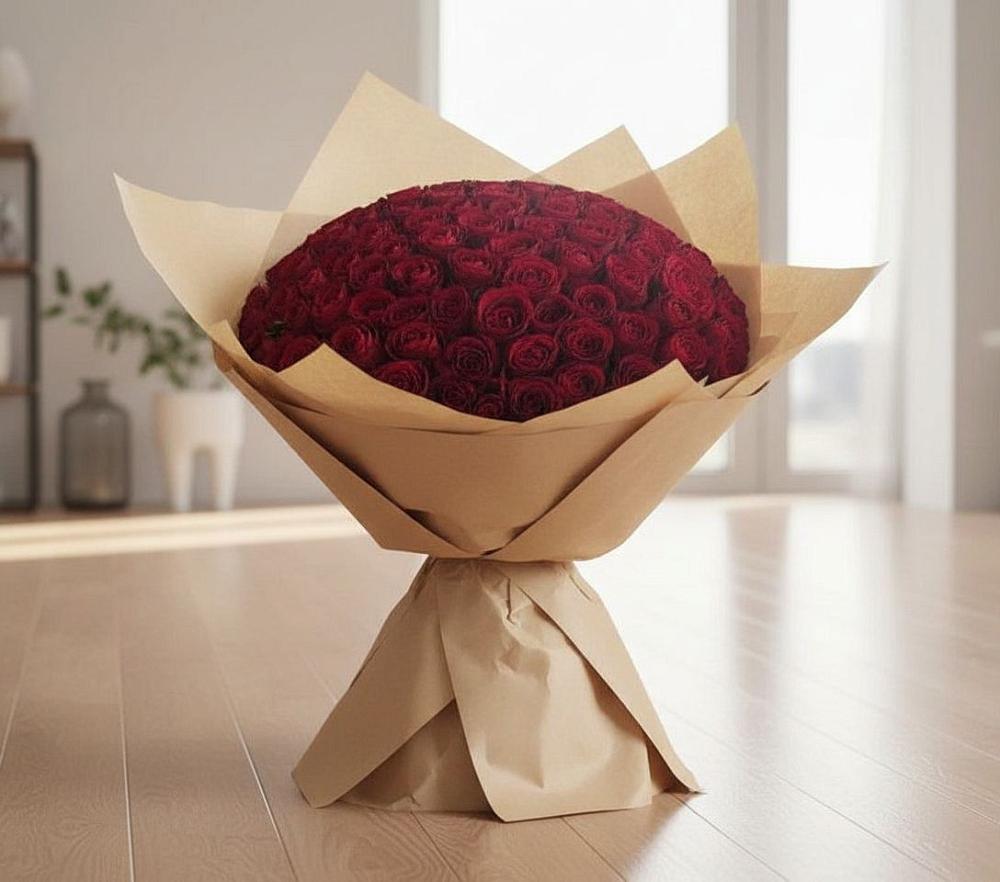 Букет 101 Красная роза в Новом Ургале