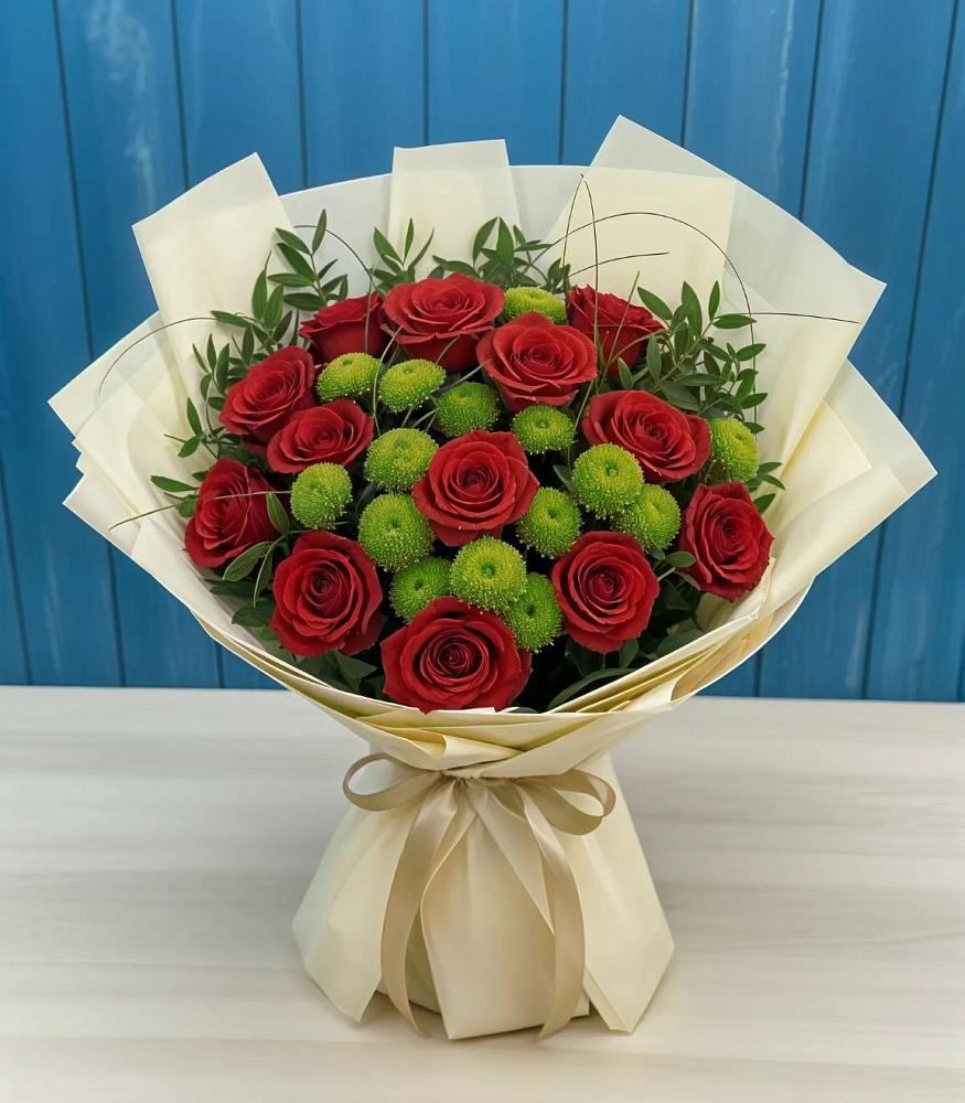 Букет цветов из: Розы и Хризантемы в Новом Ургале